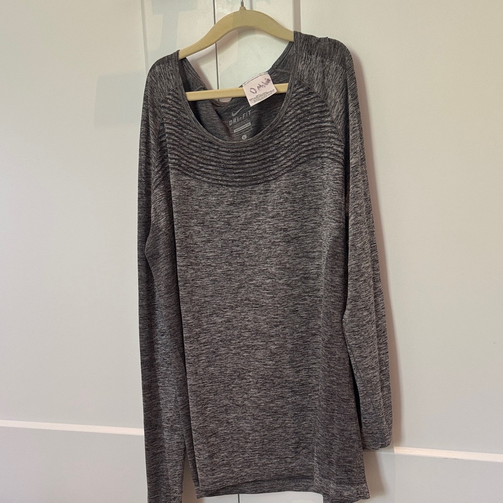 Nike Dry Fit Gray Long Sleeve Top